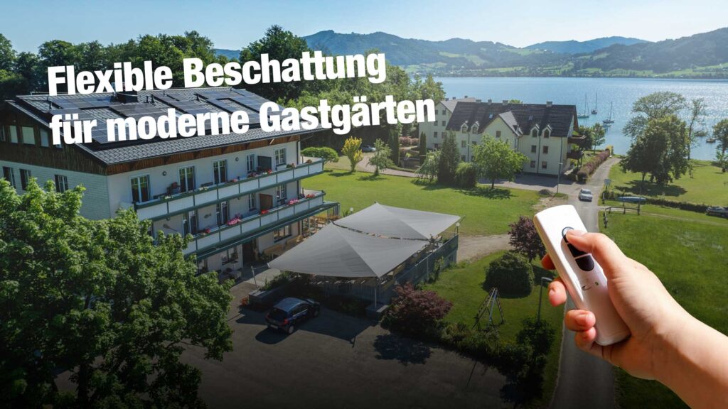 Flexible Beschattungslösungen für moderne Gastgärten 6 Gastro Sonnenschutz freistehend