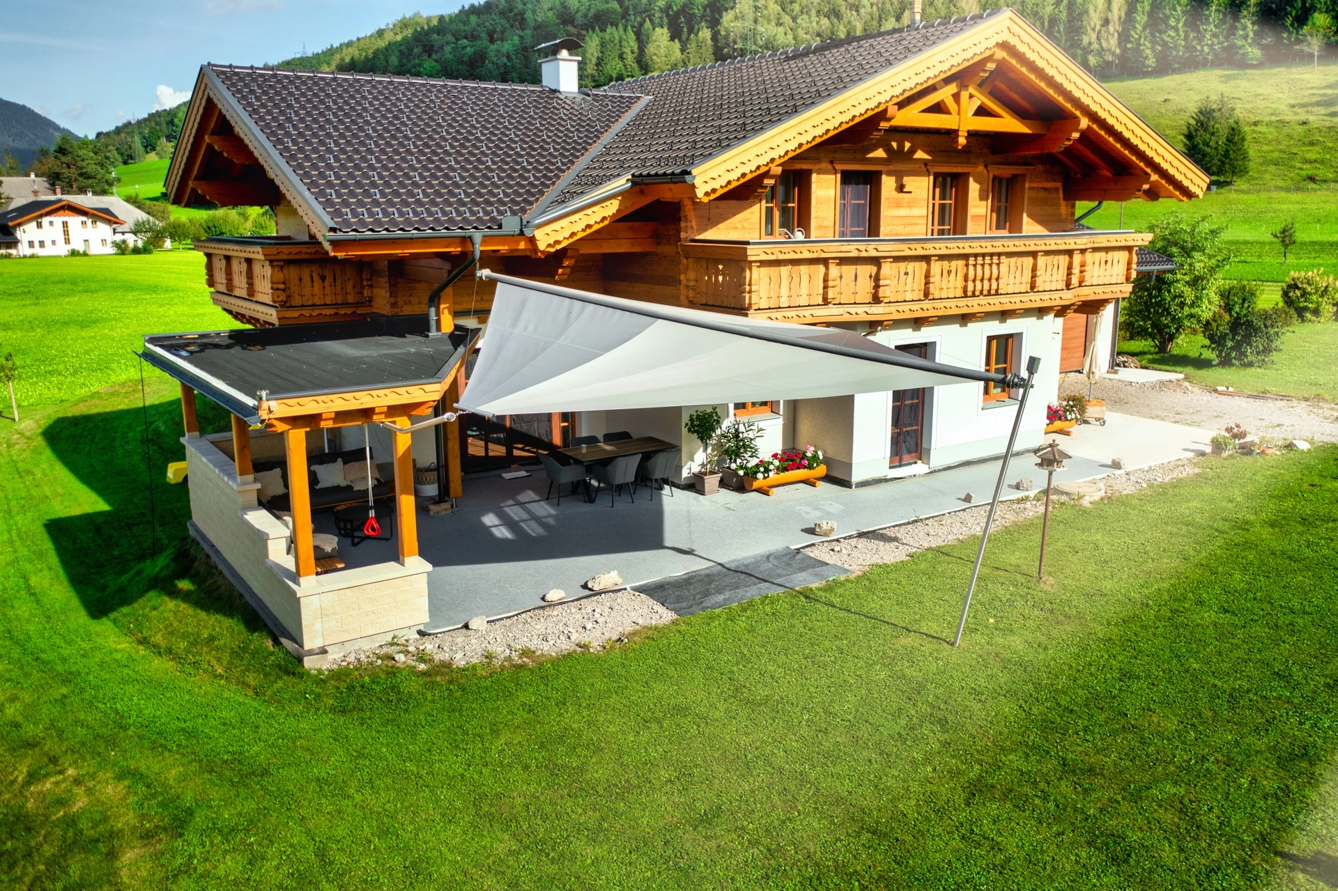 61 LET Sonnensegel Massanfertigung Holzpergola DDR 11