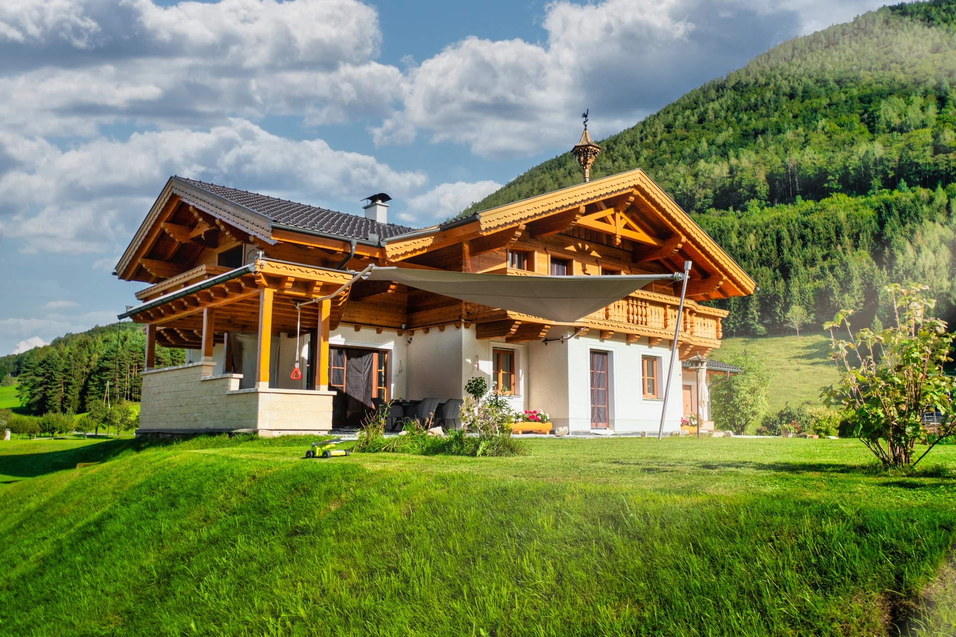 61 LET Sonnensegel Massanfertigung Holzpergola DDR 14