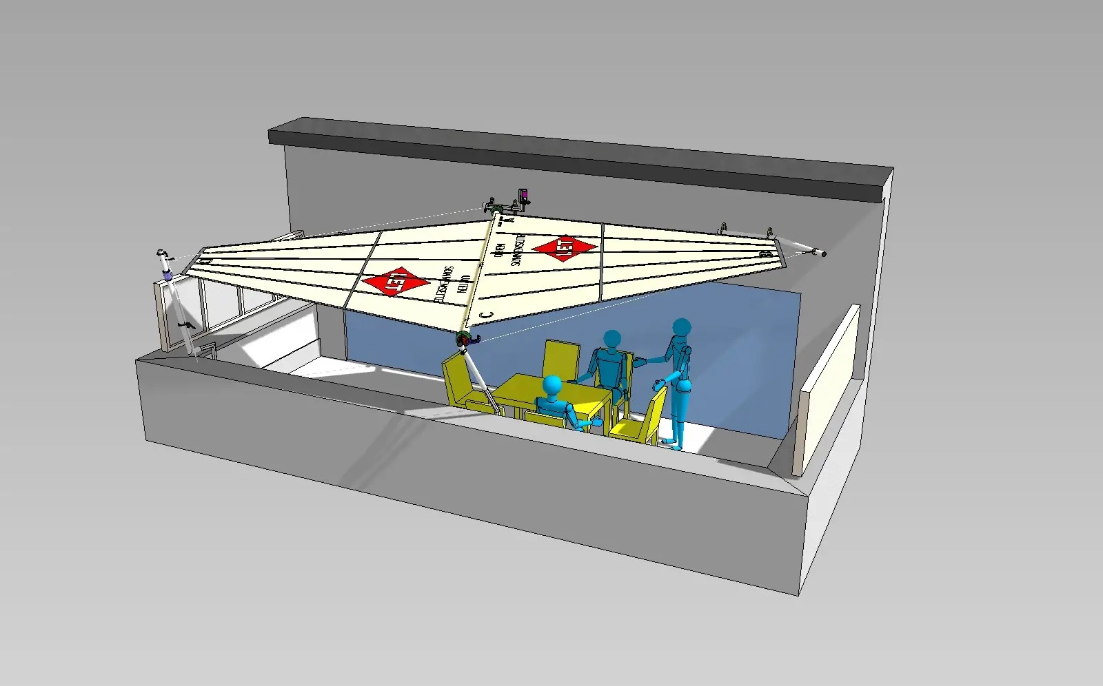 LET Schattensimulation Segel Ausgefahren